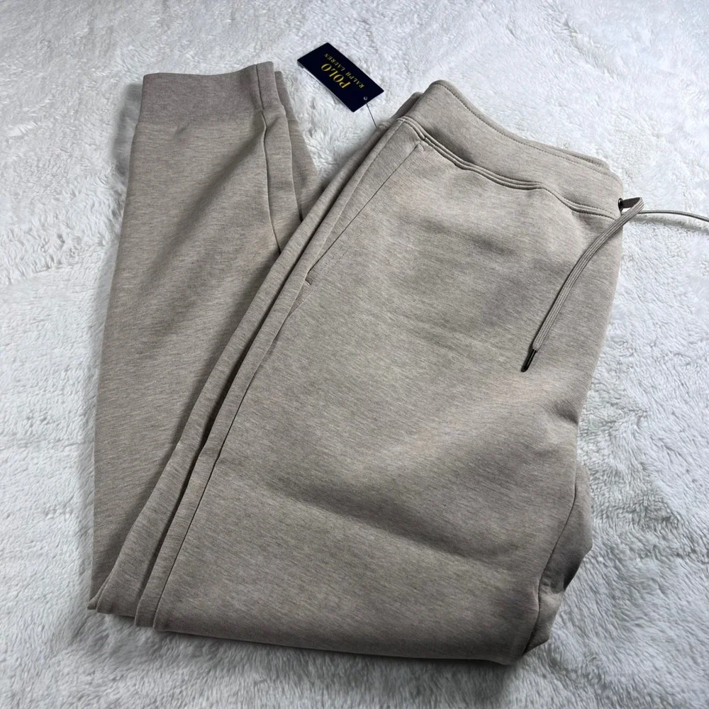 Polo Ralph Lauren Mens Double-Knit Jogger Pants Tuscan Beige Heather‎ Medium NWT